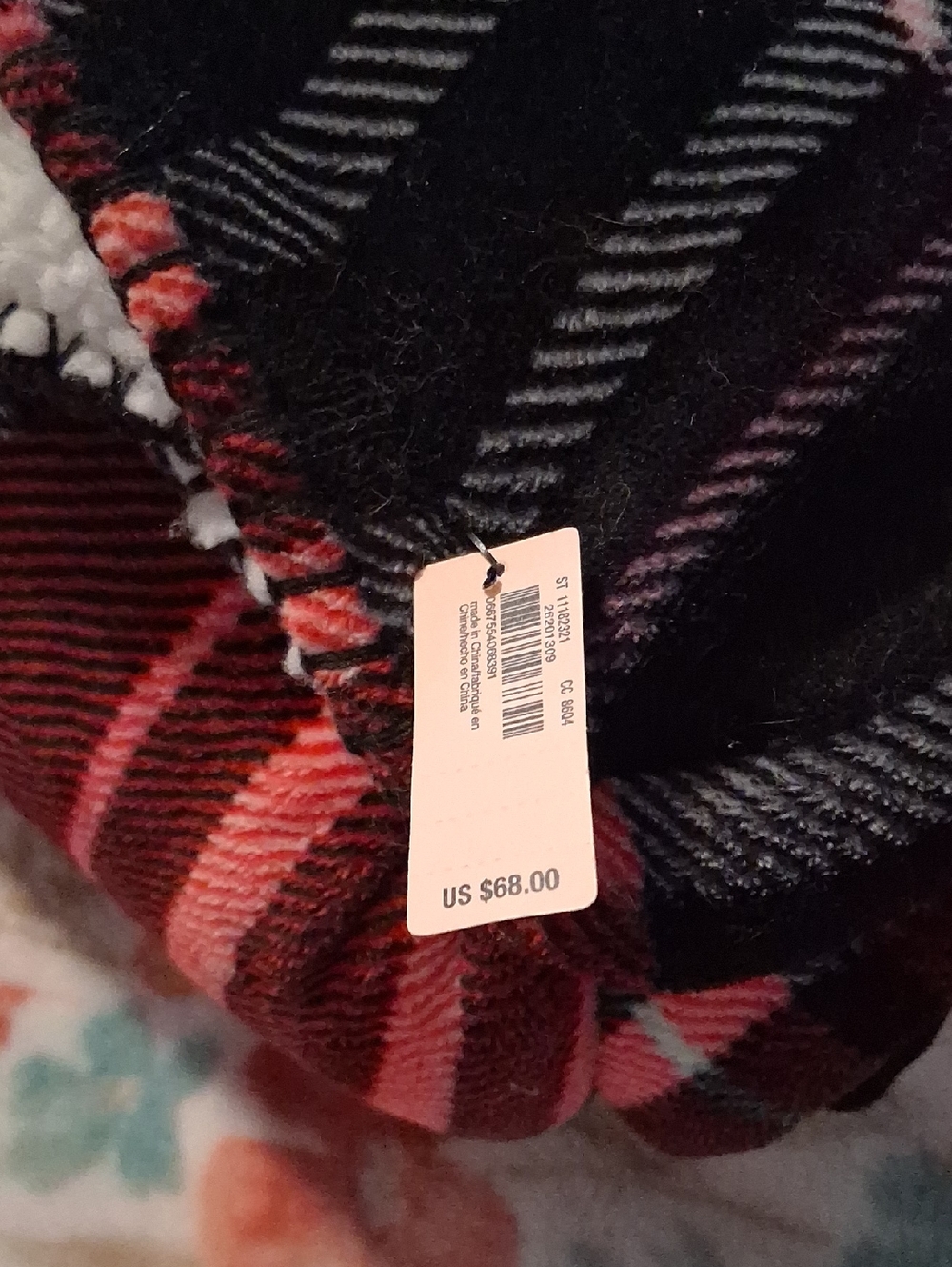 Victoria's Secret Black and Red Plaid Blanket